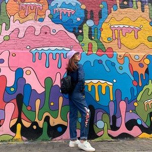 LONG SLEEVE DENIM JUMPSUIT WITH EMBROIDERY ON LEG